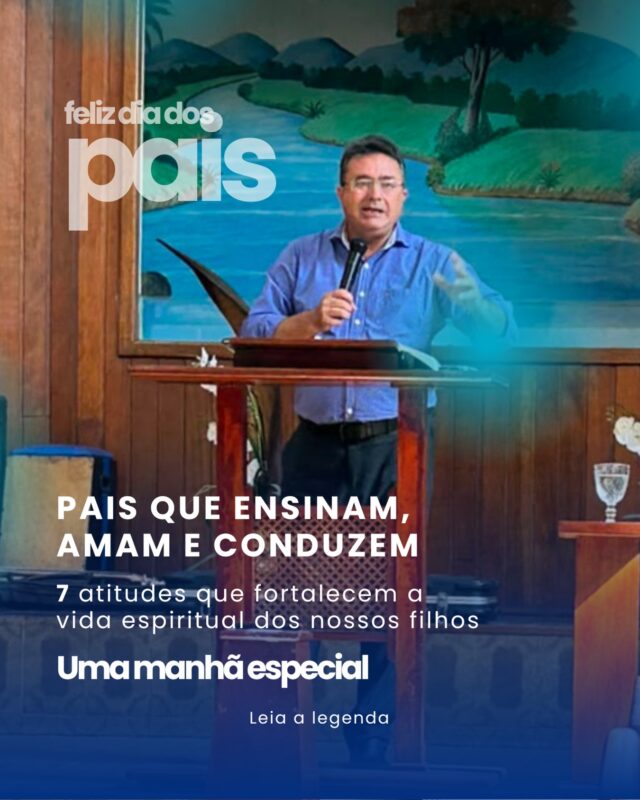 ENSINE • CORRIJA • ESTABELEÇA LIMITES • DÊ O EXEMPLO • ORE • AME • ESTEJA PRESENTE PAIS QUE ENSINAM, AMAM E CONDUZEM. A história de Eli nos traz um alerta, mas também nos deixa princípios preciosos para a nossa missão como pais. Criar filhos não é apenas protegê-los das dificuldades ou garantir que tenham uma vida confortável. É prepará-los para viver debaixo da vontade de Deus. Por isso, pais: Ensinem seus filhos sobre Deus e Sua Palavra. Corrijam com amor, entendendo que correção também é uma expressão de cuidado. Estabeleçam limites, mesmo quando dizer “não” for difícil. Deem o exemplo, porque os filhos aprendem não apenas aquilo que ensinamos, mas aquilo que vivemos. Orem pelos seus filhos e pela vida deles. Amem de maneira que também os conduza à responsabilidade e ao temor do Senhor. Permaneçam presentes, aconselhando, orientando e caminhando ao lado deles. E se em algum momento você percebeu que falhou, a mensagem não termina em condenação. Termina em esperança. Você não pode voltar atrás, mas pode começar hoje. Pode conversar, pedir perdão, se aproximar, ensinar e reconstruir. Porque o maior legado que um pai pode deixar não está apenas naquilo que entrega nas mãos dos filhos, mas naquilo que eles aprendem sobre Deus ao observar a vida do pai. Que nossos filhos possam olhar para nós e dizer: “Meu pai me ensinou que Deus estava acima de tudo.”