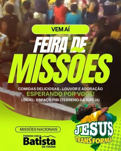 Vem aí nossa Feira de Missões Nacionais 2024🤩 Convide e participe 😉 #pibitaúna #missõesnacionais2024 #jesustransforma