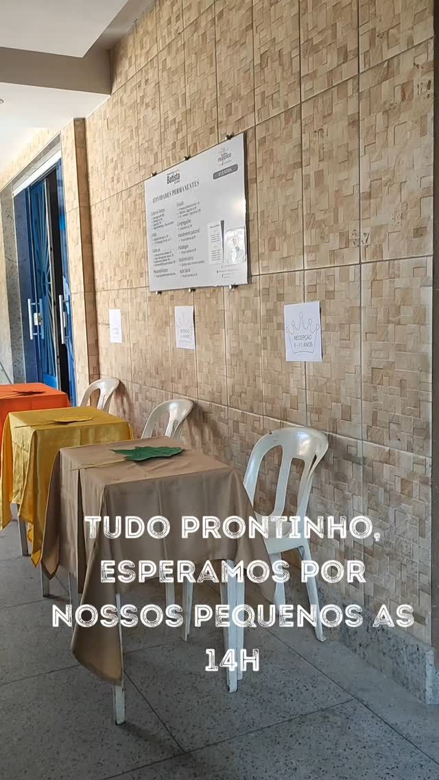 Começa hoje nossa EBF. Tá tudo preparado pra nossas crianças, esperamos por vcs. 😍🙏🏻🤗
